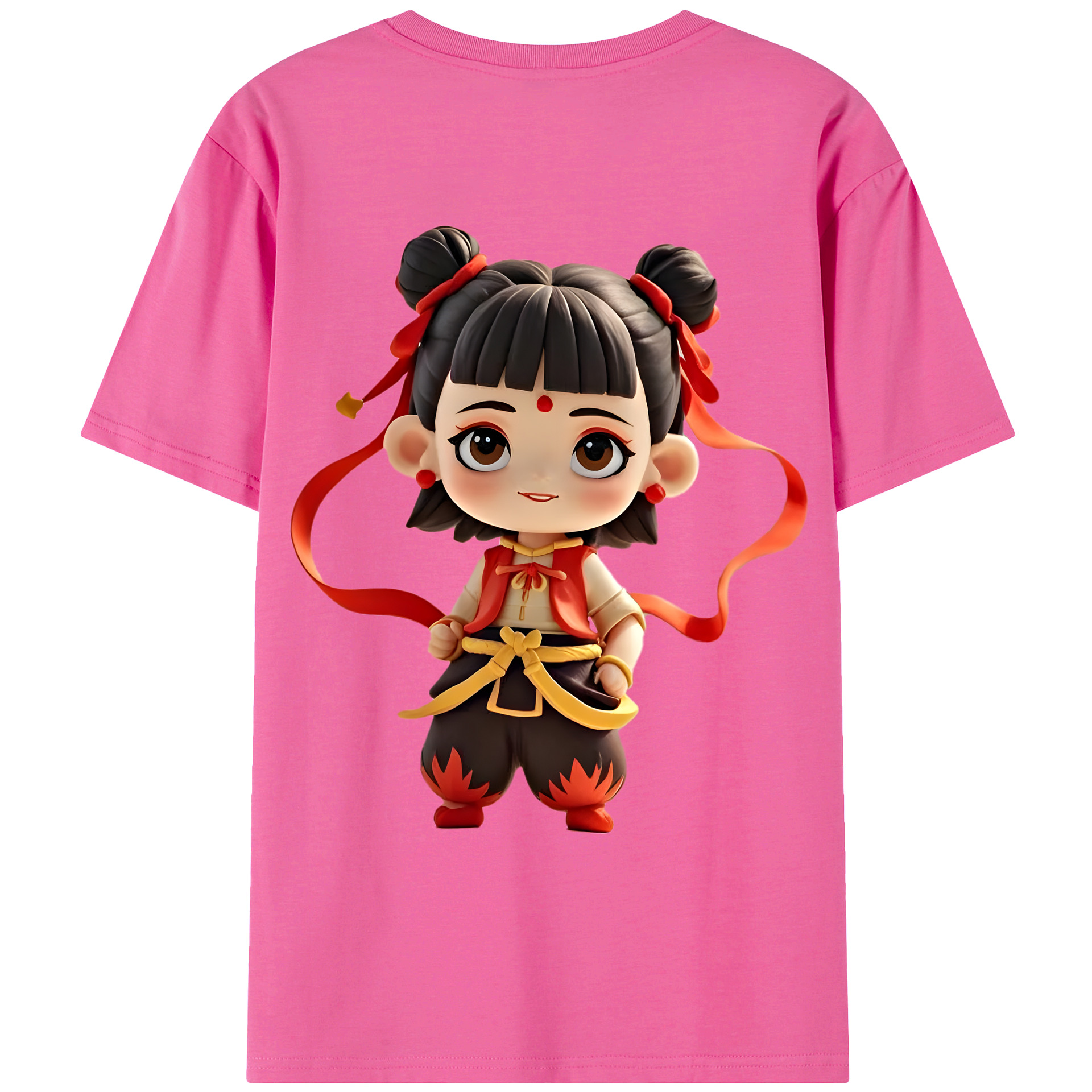 （画像用） Ne Zha 2 ナタ 魔童の大暴れ レディース半袖Tシャツ(バックプリント)